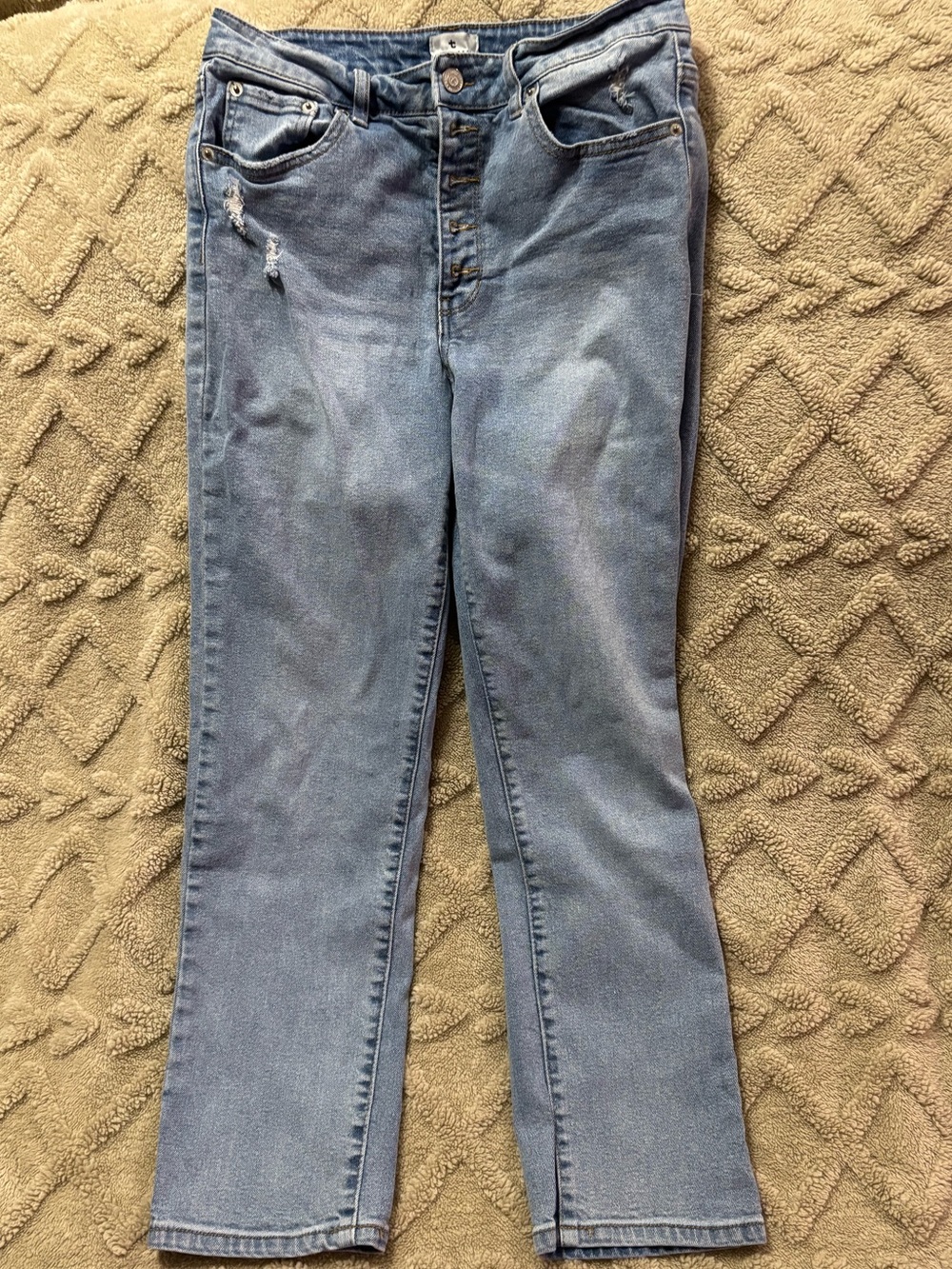 True Craft Straight-Leg Light Blue Button-Fly Jeans